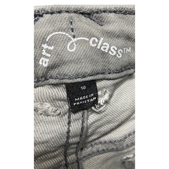 Art Class Girls Size 10 Gray Cargo Wide Leg Denim Jean Pants Cotton Blend - Picture 6 of 11